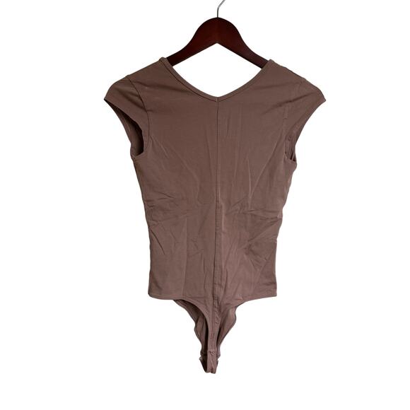 Everlane One Piece Bodysuit Thong Size S Short Sleeve Purple Supima Cotton - Picture 3 of 5